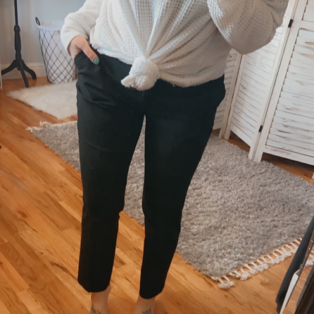BANANA REPUBLIC | Crop Black Slim Ankle Dress Pant